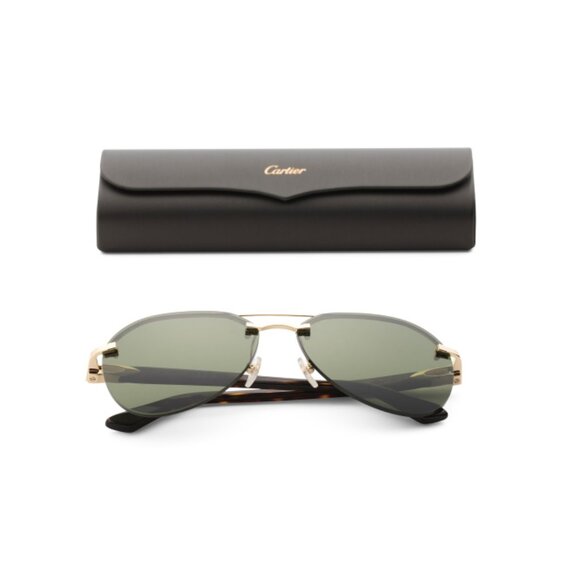 CARTIER Havana Green 61mm Designer Sunglasses